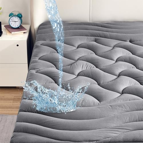 SLEEP ZONE Cooling King Mattress Pad - Waterproof and Back Pain Relief