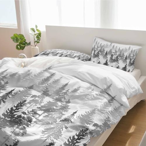 Alandar Home Forest Silhouette Duvet Cover Set 3 Piece
