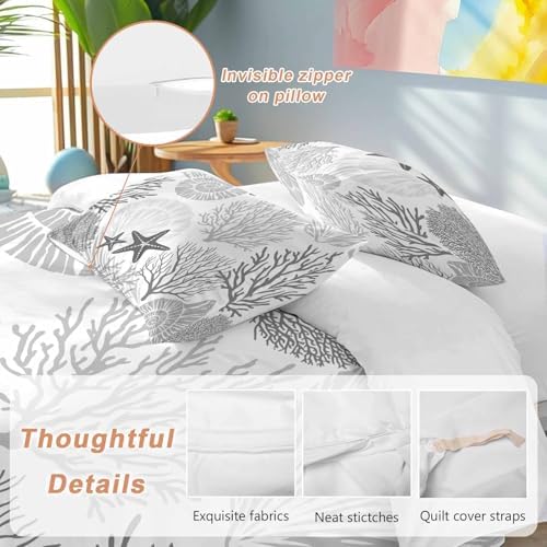 Sabolny Grey Coastal Bedding Queen Set