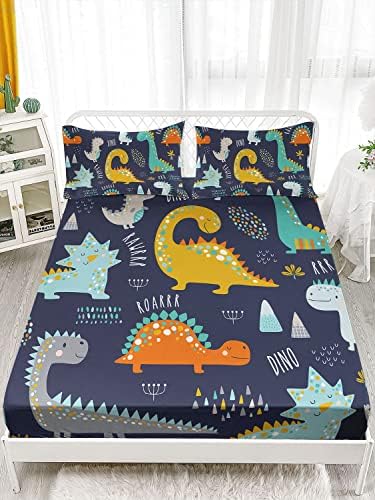 Cartoon Dinosaur T-Rex Bedding Set 4Pcs for Kids