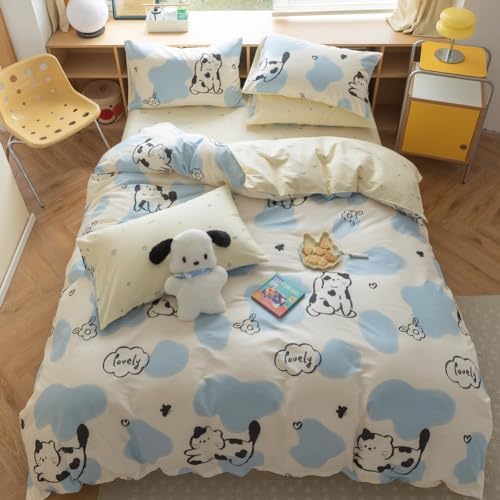 LIWHENHAO Cute Cat Duvet Cover Set Twin Size with Pillowcases