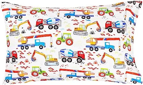 J-pinno Kids Bedding Set with Excavator and Crane Design
