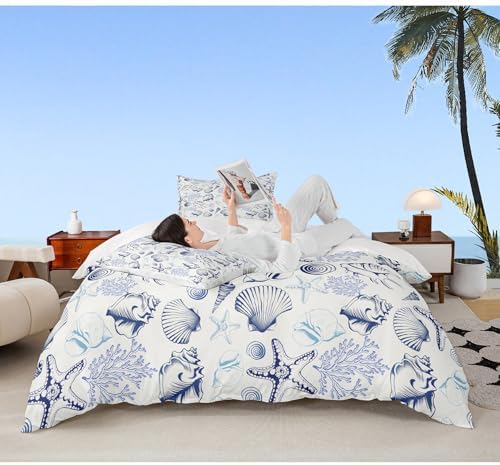 Homewish Coastal Duvet Cover Set Queen Size