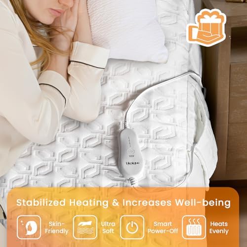 Electric Heated Mattress Pad King Size Dual Control Warmer
