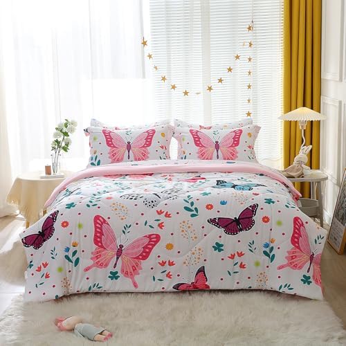 Wajade Butterfly 7-Piece Comforter Set for Girls