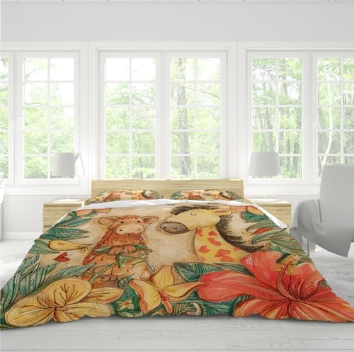 HOBBOY Cartoon Kids Duvet Cover Set with Zipper
