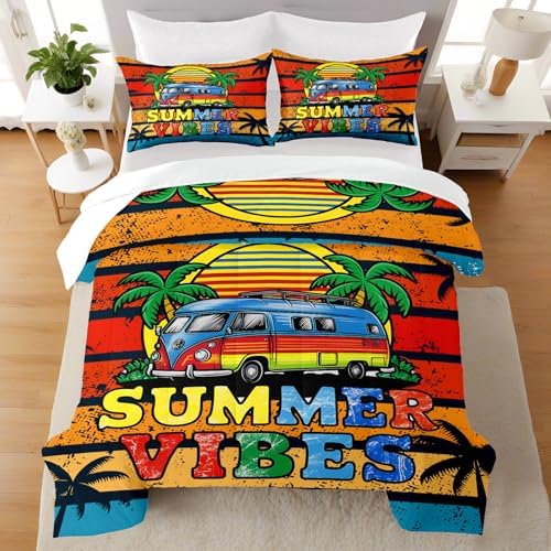 Tropical Beach Comforter Set 3Pcs Queen Size for Teens