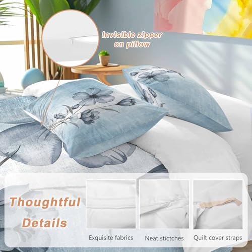 Sabolny Blue Flower Duvet Cover Set 3 Piece 1