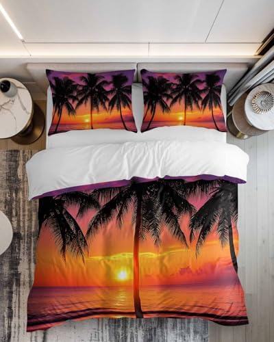 ZOE GARDEN Ocean Coconut Bed Duvet Cover Set Queen