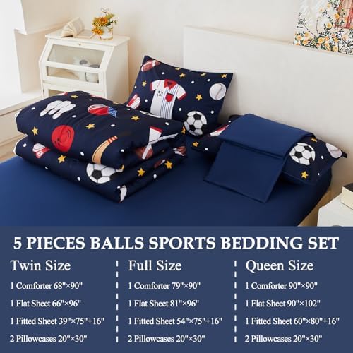 ZSYAYAHA Boys Queen Comforter Set 5 Pieces