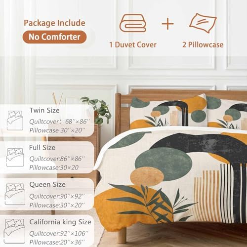 Sabolny Boho Orange Queen Duvet Cover Set