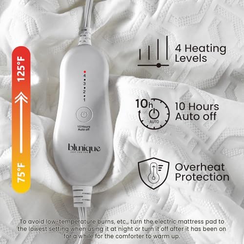 Electric Heated Mattress Pad King Size Dual Control Warmer