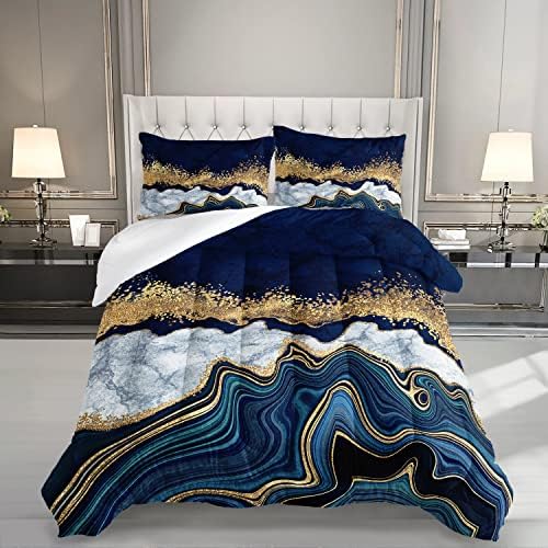 HOSIMA Marble Printed Comforter Set Queen Size