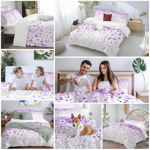 Sabolny Purple Polka Dot Duvet Cover Set