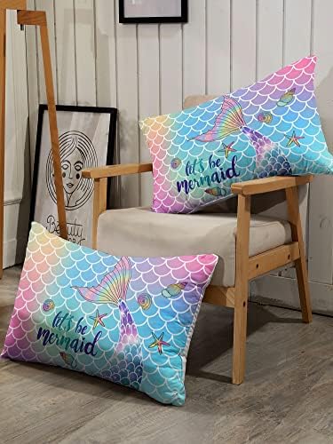 Datura Home 4Pcs Kids Rainbow Scales Bedding Set with Pillowcases