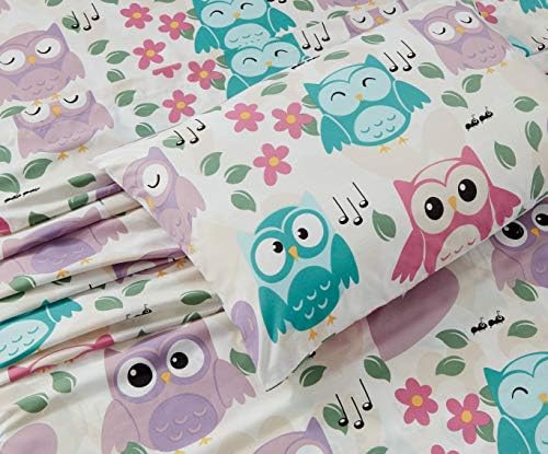 Elegant Home Floral Owl Sheet Set 4 Piece