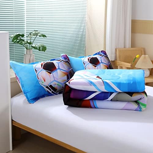 3D Football Comforter Set for Boys Queen Size