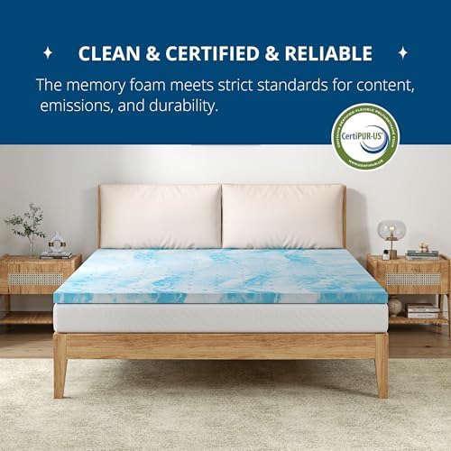 3 Inch Twin Memory Foam Mattress Topper with Gel Cooling