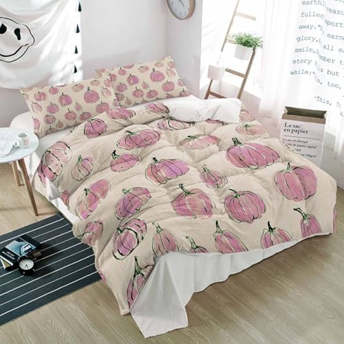 Alandar Home Pink Pumpkin Duvet Cover Set 3 Piece
