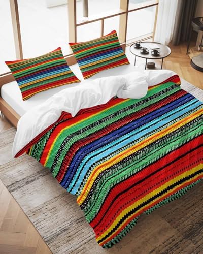 ZOE GARDEN Mexico Colored Stripes Duvet Cover Set