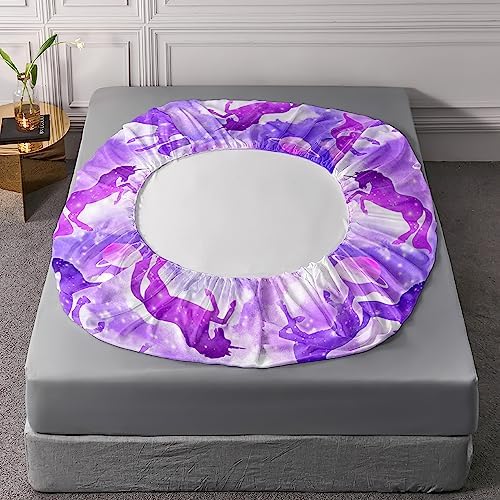 HOSIMA Purple Unicorn Bedding Set for Girls Kids