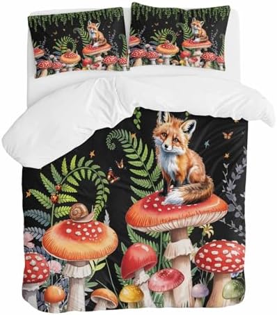 Sabolny Mushroom Bedding Duvet Cover Set 3 Piece