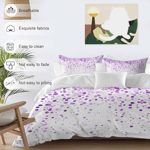 Sabolny Purple Polka Dot Duvet Cover Set