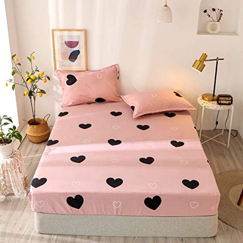 Feelyou Girls Heart Pattern Fitted Sheet Set