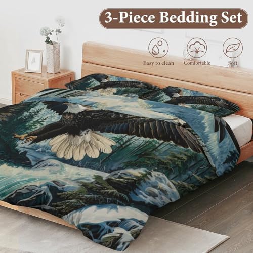 Delerain Flying Bald Eagle Comforter Set Full Size