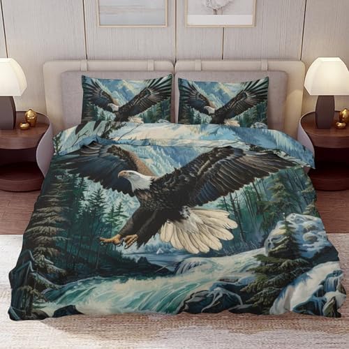 Delerain Flying Bald Eagle Comforter Set Full Size
