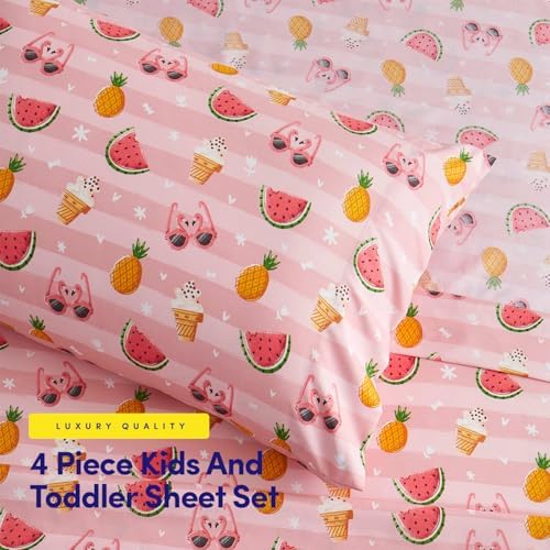 1500 Supreme Kids Bed Sheet Set - Twin Summer Fun Pink