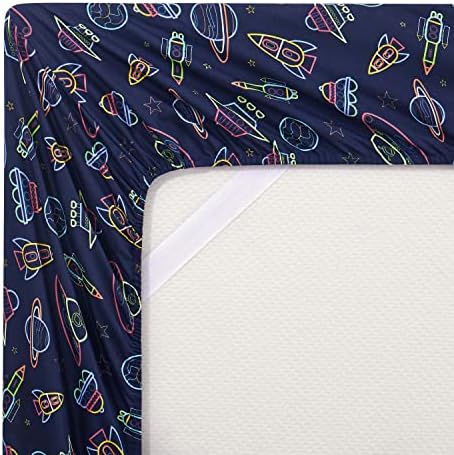 Sweet Home 1500 Supreme Kids Bed Sheet Set - Twin Neon Spaceships