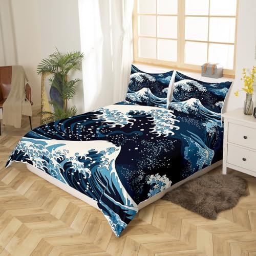 Feelyou Ocean Wave Duvet Set Full Size 3Pcs