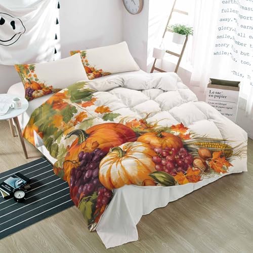 Alandar Home Fall Grape Plant Thanksgiving Duvet Cover Set