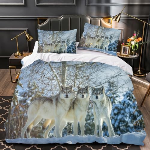 Kids Duvet Cover Set California King with Forest Tree Print