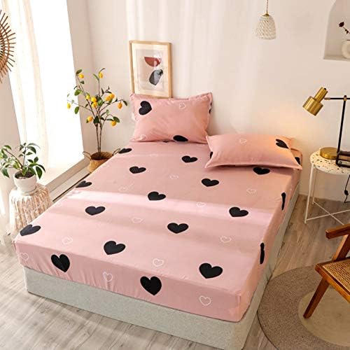 Feelyou Girls Heart Pattern Fitted Sheet Set