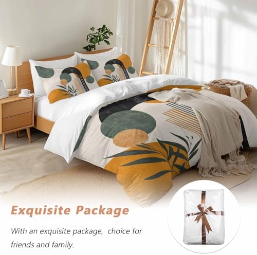 Sabolny Boho Orange Queen Duvet Cover Set