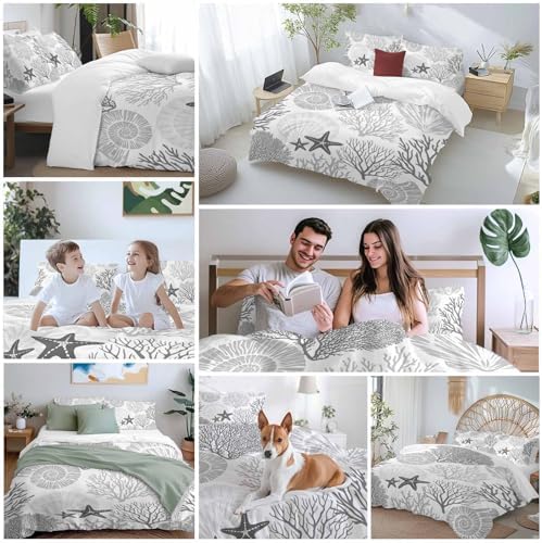 Sabolny Grey Coastal Bedding Queen Set
