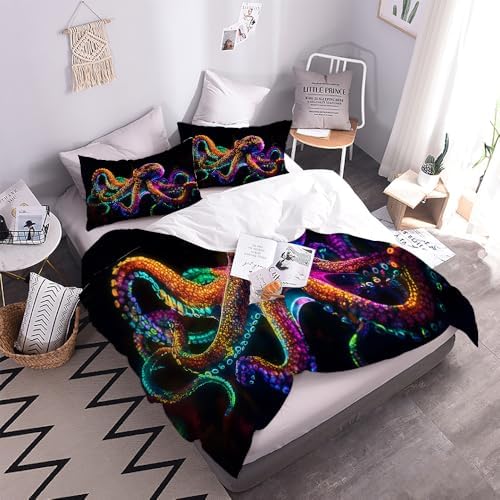 Kids California King Duvet Cover Set with Zipper and 2 Pillow Cases