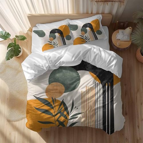 Sabolny Boho Orange Queen Duvet Cover Set