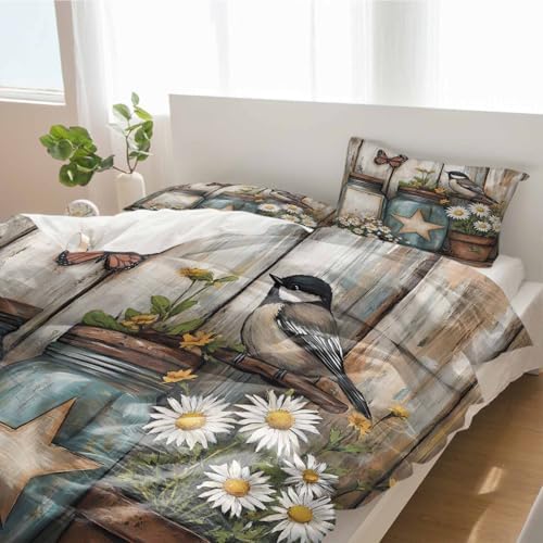 Alandar Home 3 Piece Bedding Set with Floral Pattern