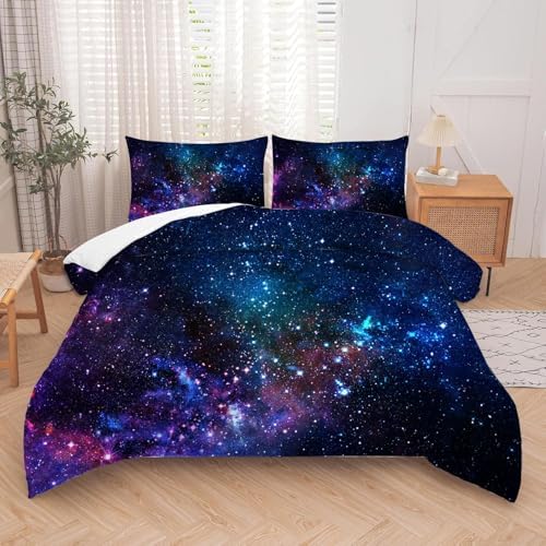 Kxry 3D Galaxy Comforter Set Queen Size