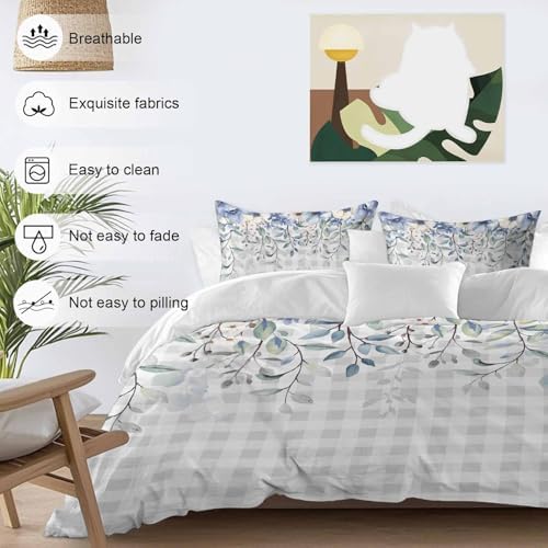 Sabolny Blue Flowers Duvet Cover Set 3 Piece 1