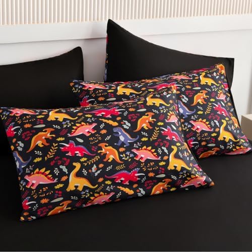ALAOOKKA Dinosaur Twin Bed Set 4 Piece Comforter Kids