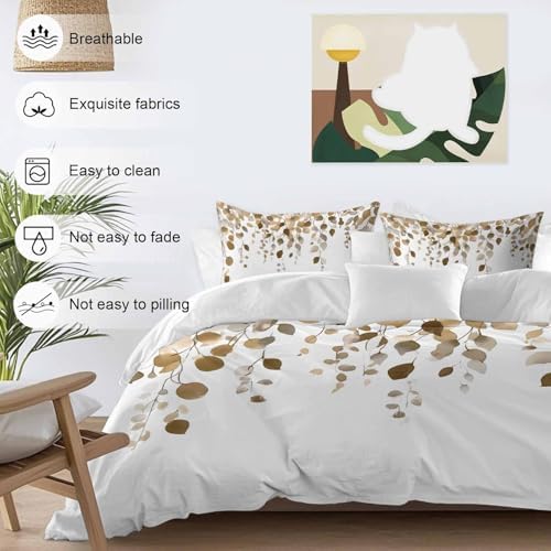 Sabolny Eucalyptus Queen Duvet Cover Set 3 Piece