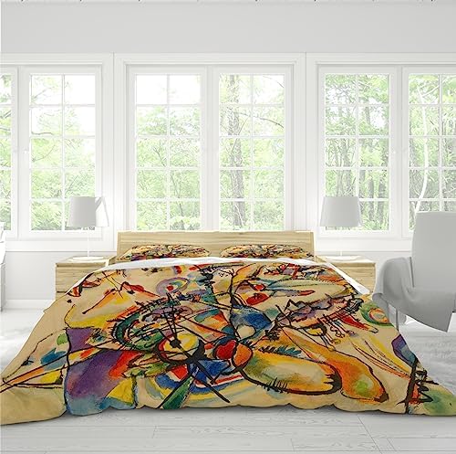 HOBBOY Cartoon Graffiti Duvet Cover Set with Zipper