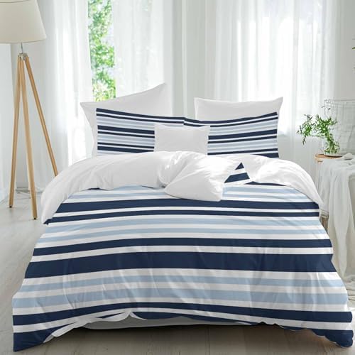 Sabolny Dark Blue Queen Duvet Cover Set 3 Piece 1