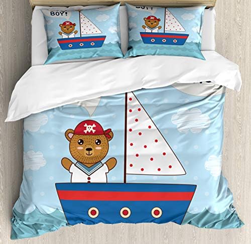 Ambesonne Ahoy Its a Boy Duvet Cover Set 1