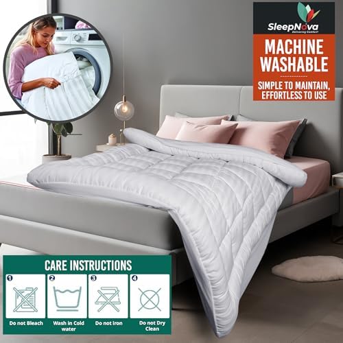 SLEEPNOVA King Mattress Topper 100 Cotton Breathable