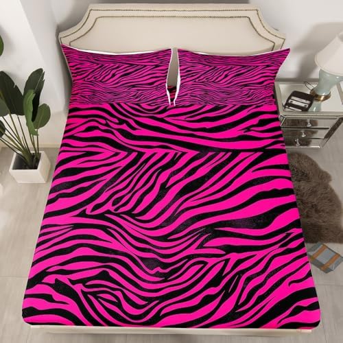 Feelyou Zebra Bed Sheet Set Twin Size Microfiber